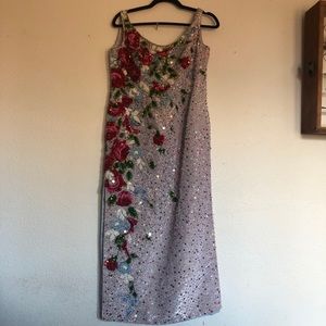 Custom made heavily beaded 1960’s sheath dress.